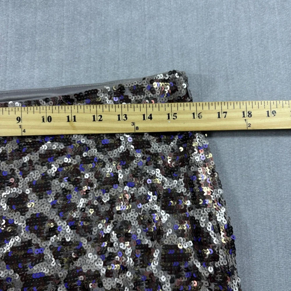Express Skirt Women S Grey Leopard Sequin Mini Party Glam Side‎ Zip